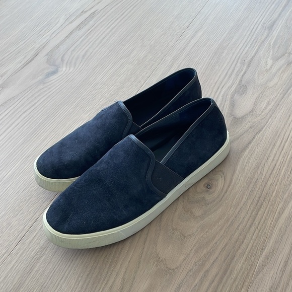 VINCE suede slip on sneaker navy blue/ 8 - Picture 2 of 7
